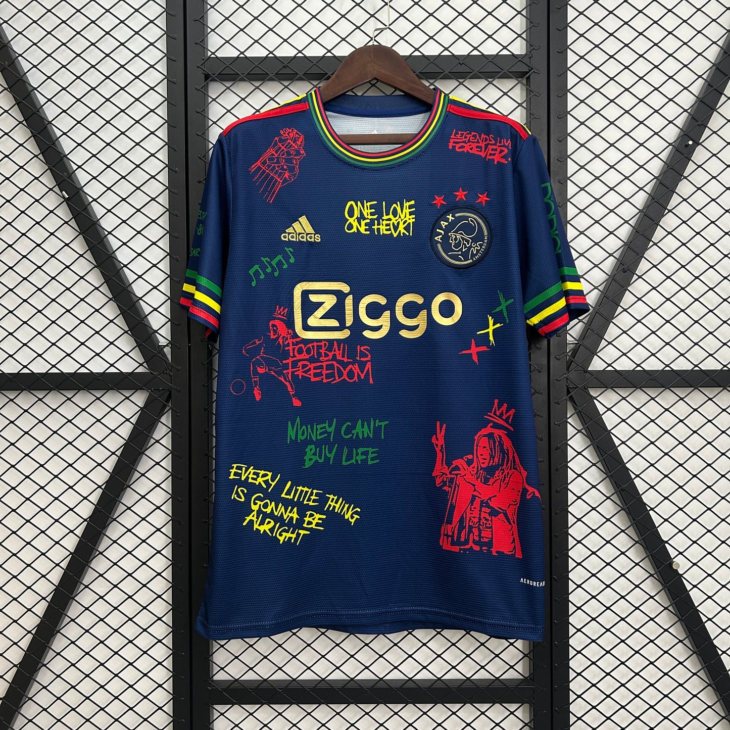 Camiseta Ajax Edición Especial "Bob Marley Azul" 2025/26 Versión Fan