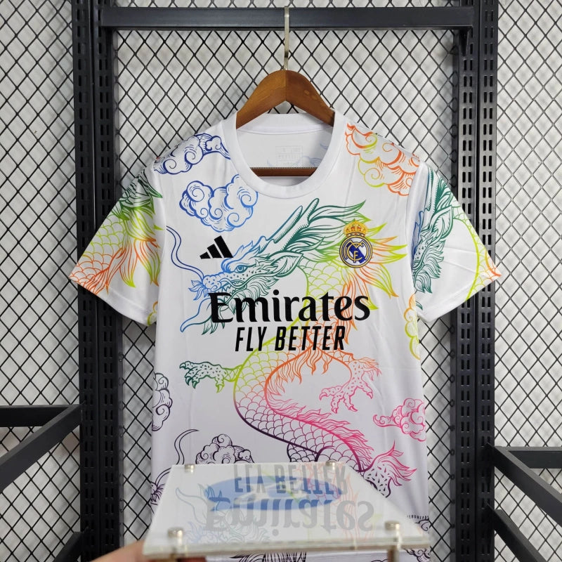 Camiseta Real Madrid Edición Especial Blanco "Dragón-Arcoíris" 2024/25 Versión Fan