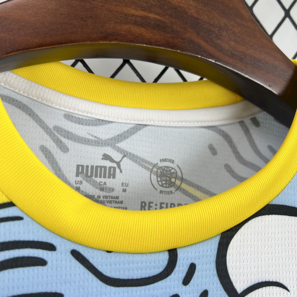 Camiseta Manchester City Edición Especial Azul y Blanco 2025/26 Versión Fan