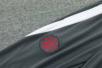 Buzo Completo con Cierre Manchester United Gris Diseño Rojo