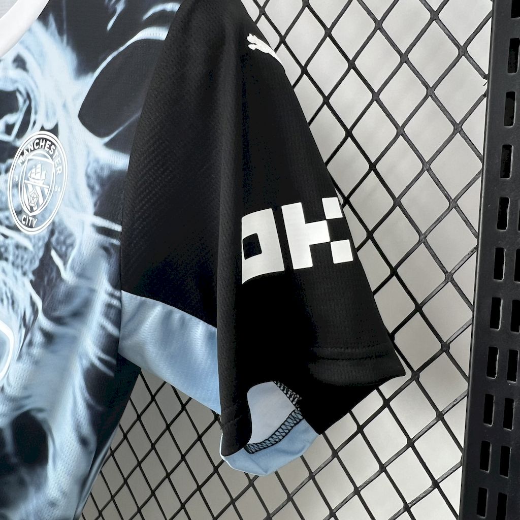 Camiseta Manchester City Edición Especial Negro y Azul 2025/26 Versión Fan