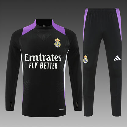 Buzo Completo Real Madrid Negro Morado