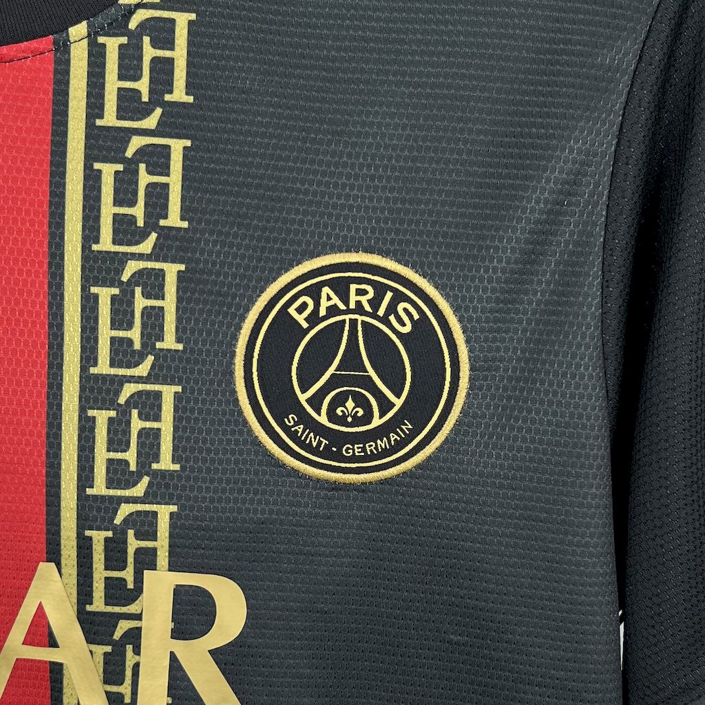 Camiseta Paris Saint-Germain "Negro y Dorado" 2025/26 Versión Fan