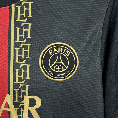 Camiseta Paris Saint-Germain "Negro y Dorado" 2025/26 Versión Fan