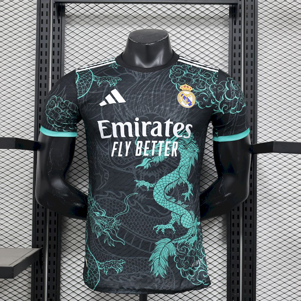 Camiseta Real Madrid Edición Dragón Negro y Verde 2025/26 Versión Jugador