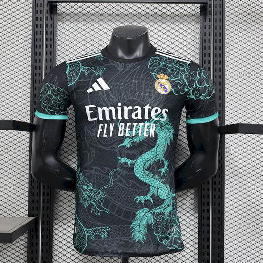 Camiseta Real Madrid Edición Dragón Negro y Verde 2025/26 Versión Jugador