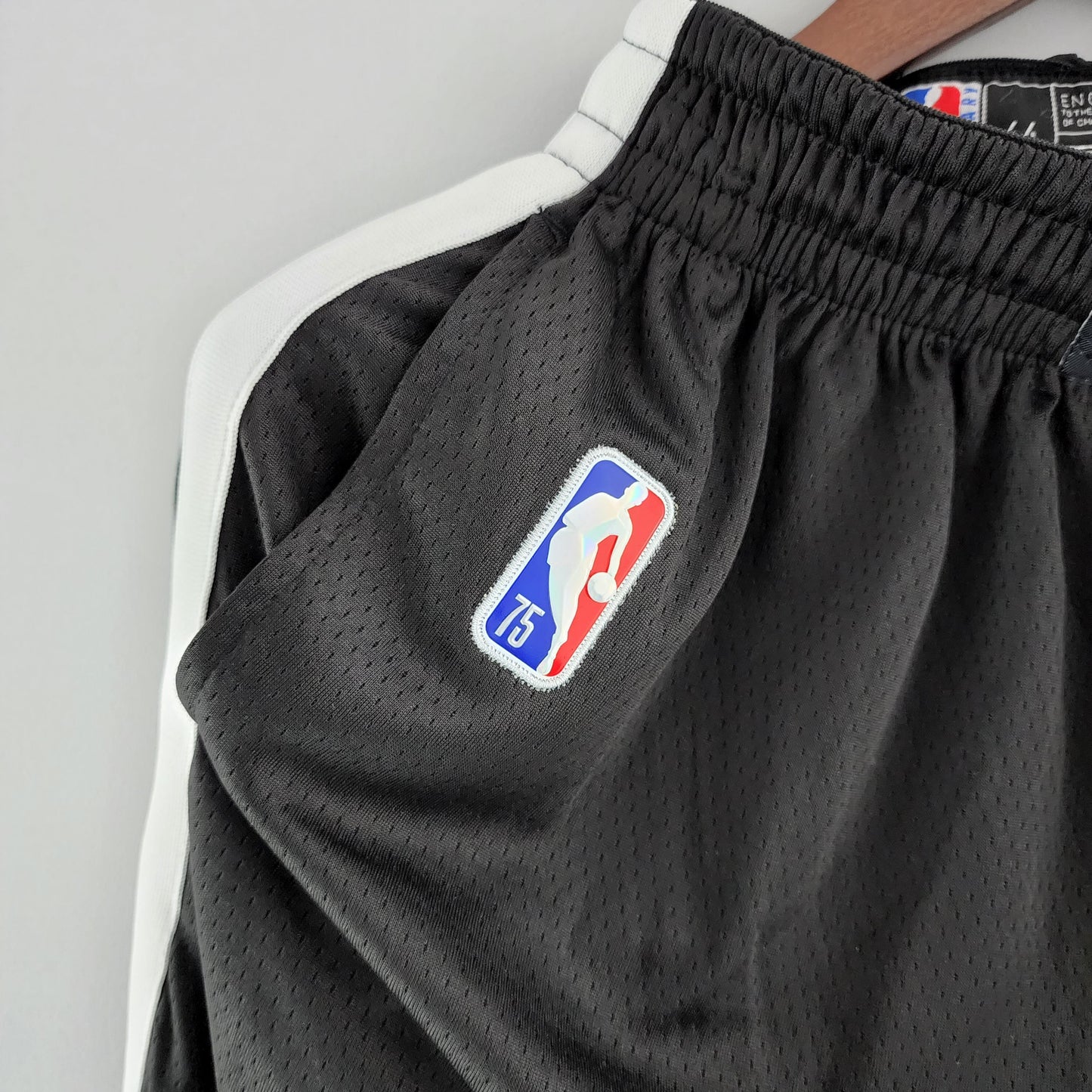 Camiseta NBA 75 Aniversario Brooklyn Nets Shorts Negros