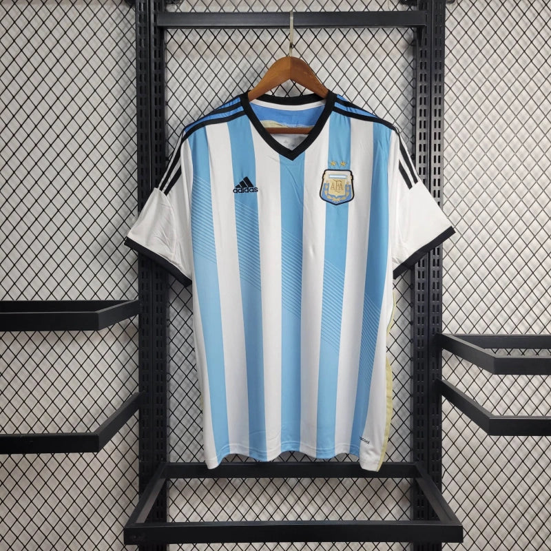 Camiseta Argentina Local Retro 2014 Versión Fan