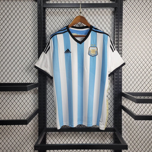 Camiseta Argentina Local Retro 2014 Versión Fan