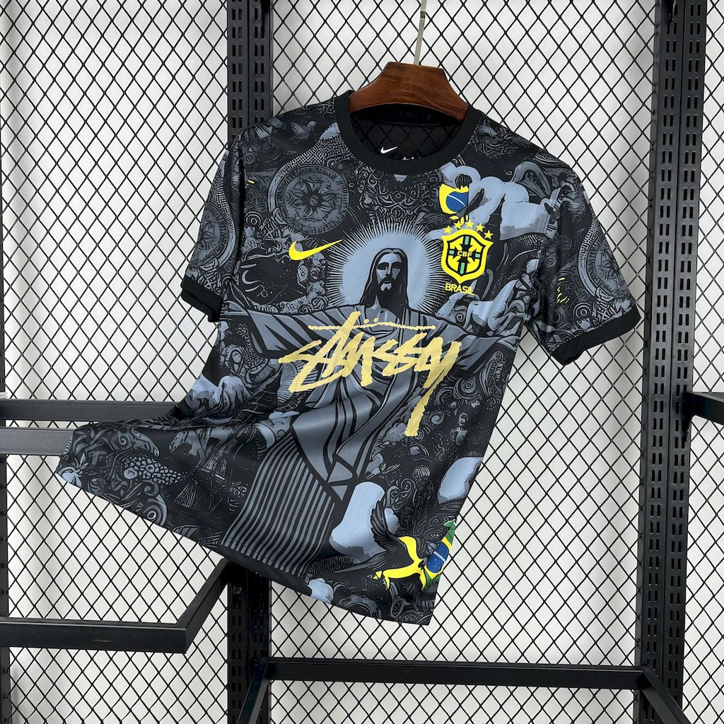 Camiseta Brasil "Edición Cristo Redentor STUSSY" 2024 Versión Fan