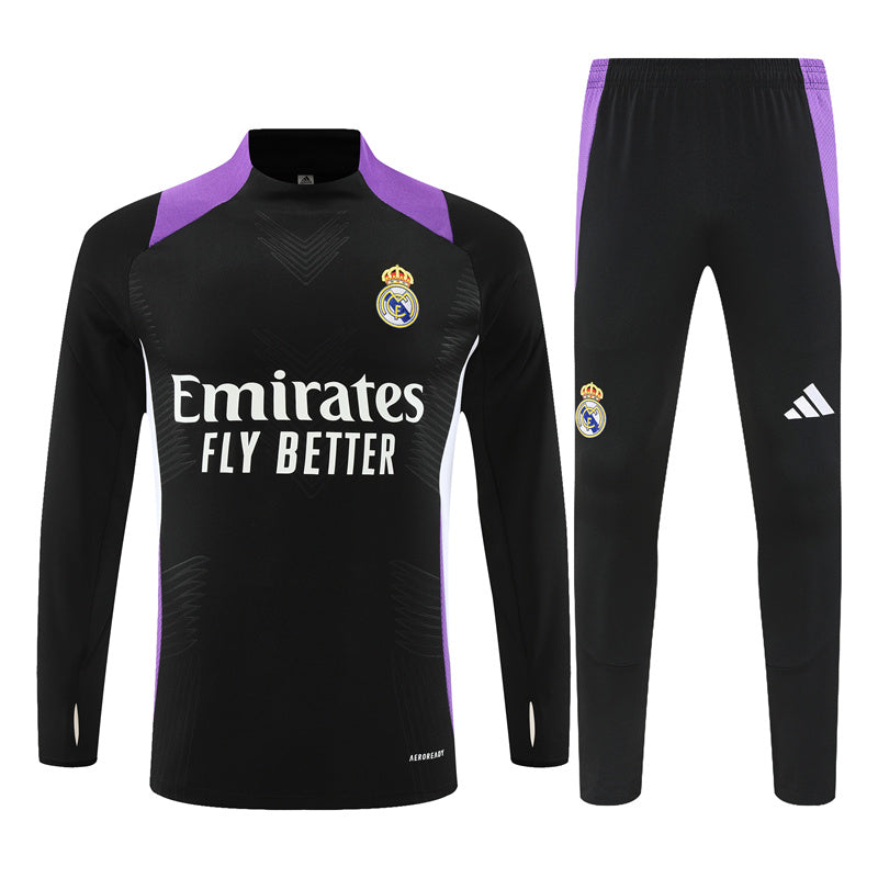 Buzo Completo Real Madrid Negro Morado