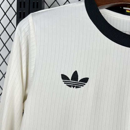 Camiseta Alemania 125 Aniversario Manga Larga Blanco 2025/26 Versión Fan