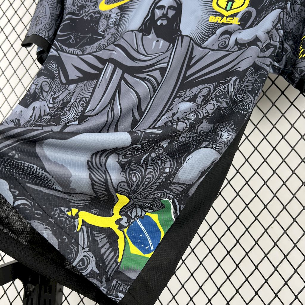 Camiseta Brasil "Edición Cristo Redentor Gris" 2024 Versión Fan