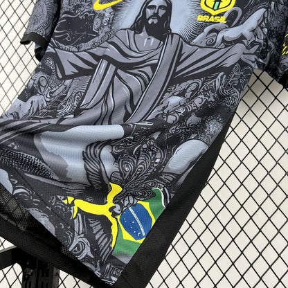 Camiseta Brasil "Edición Cristo Redentor Gris" 2024 Versión Fan