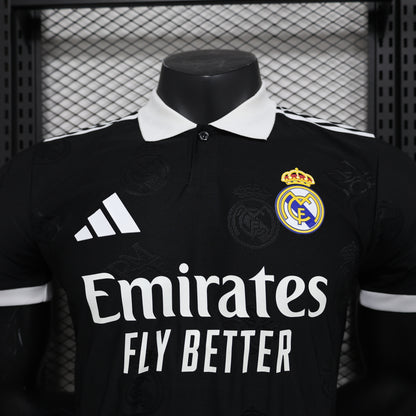 Camiseta Real Madrid Polo Negro 2025/26 Versión Jugador