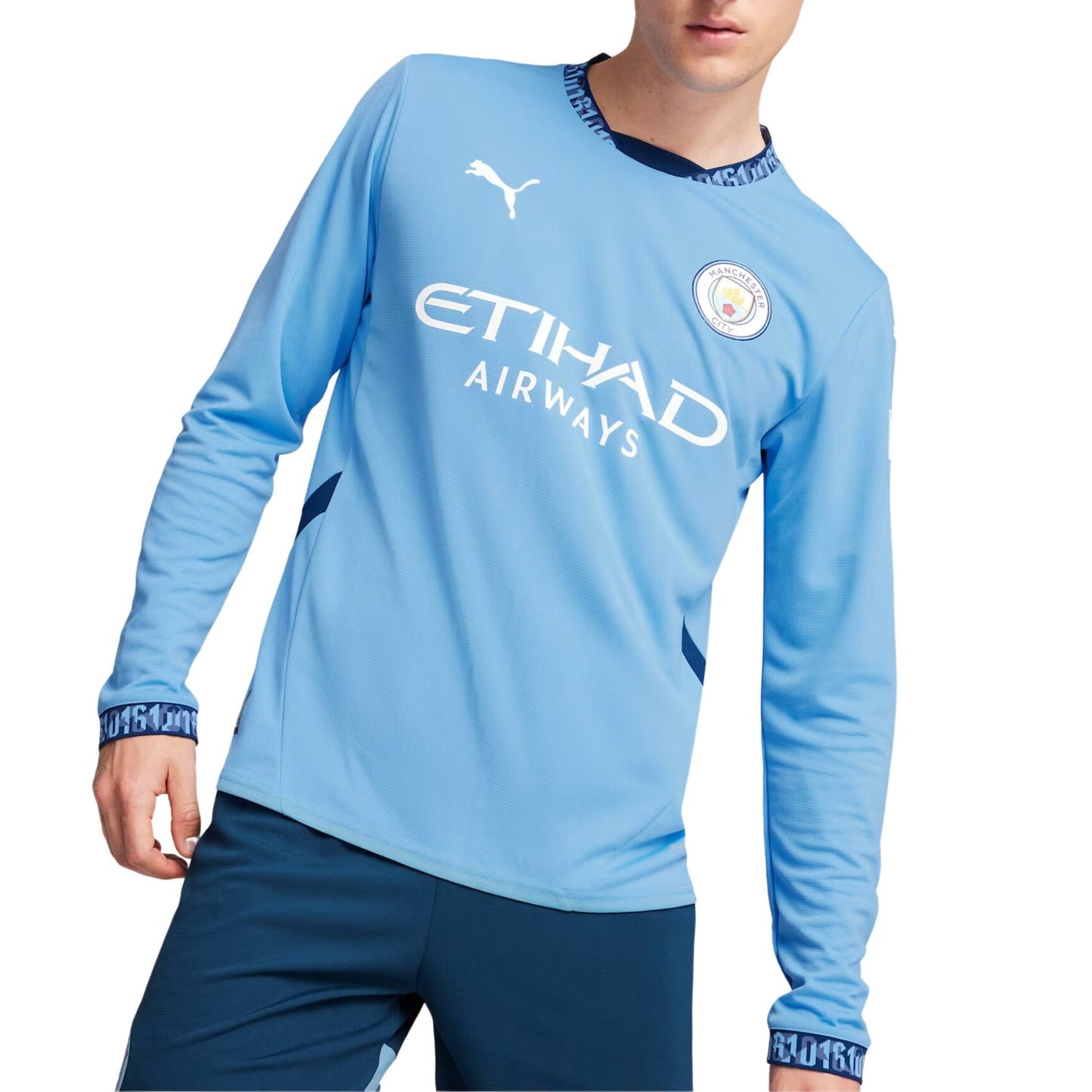 Camiseta Manchester City Local Manga Larga 2024/25 Versión Fan