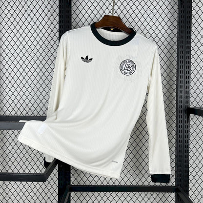 Camiseta Alemania 125 Aniversario Manga Larga Blanco 2025/26 Versión Fan