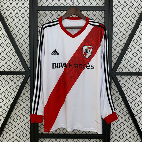 Camiseta River Plate Local Retro Manga Larga 2013/14 Versión Fan