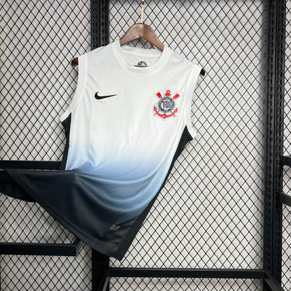 Camiseta Corinthians Local Sin Mangas Blanca 2024/25 Versión Fan