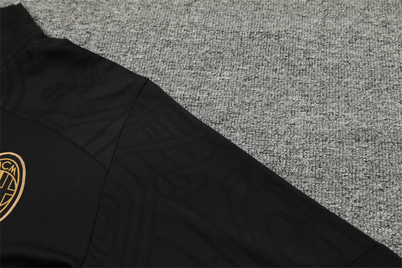 Buzo Completo AC Milán Negro Dorado