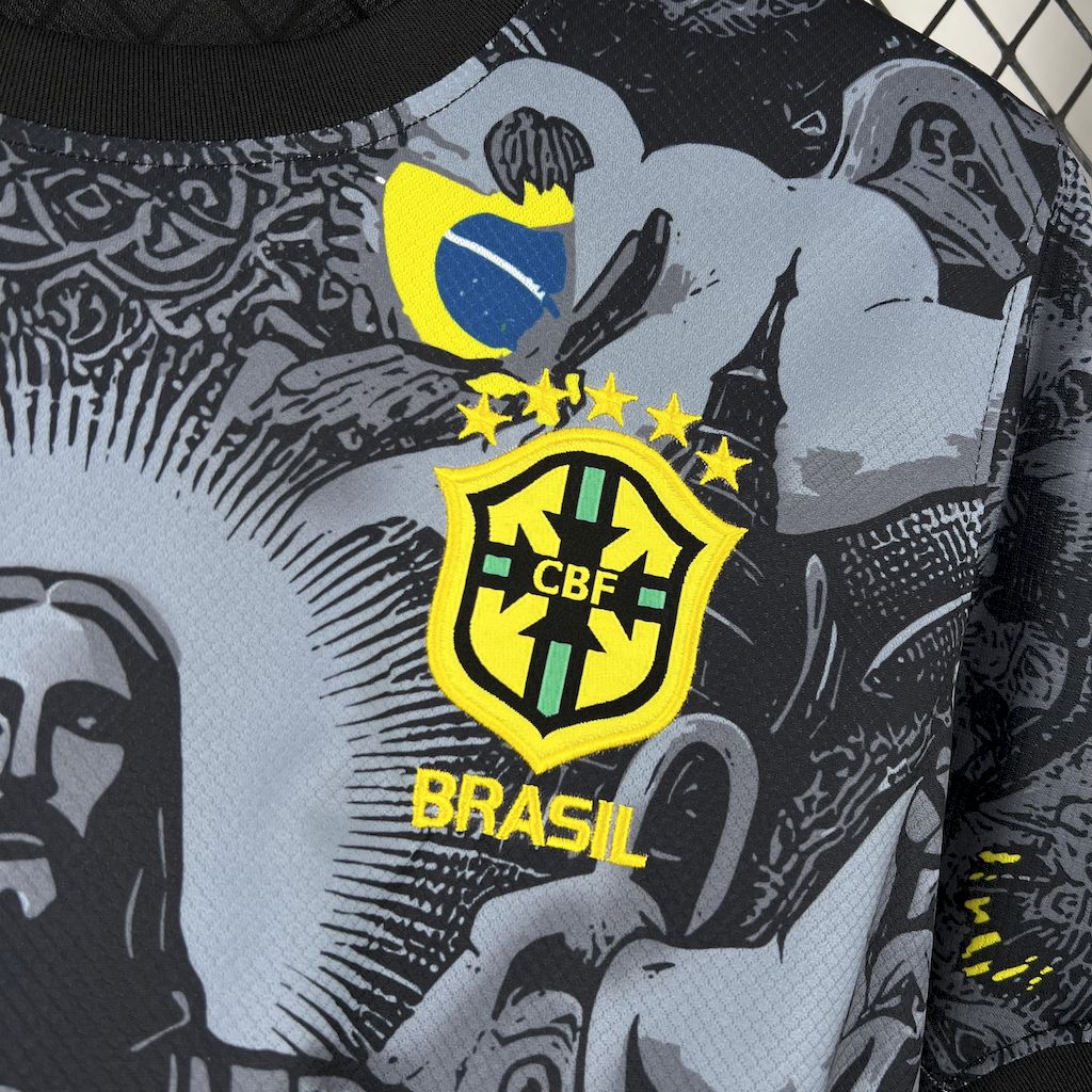Camiseta Brasil "Edición Cristo Redentor Gris" 2024 Versión Fan