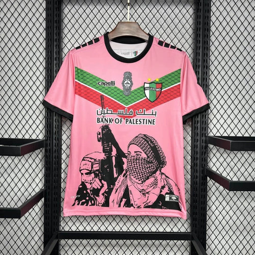 Camiseta Palestino "Graffiti Rosado" 2024/25 Versión Fan