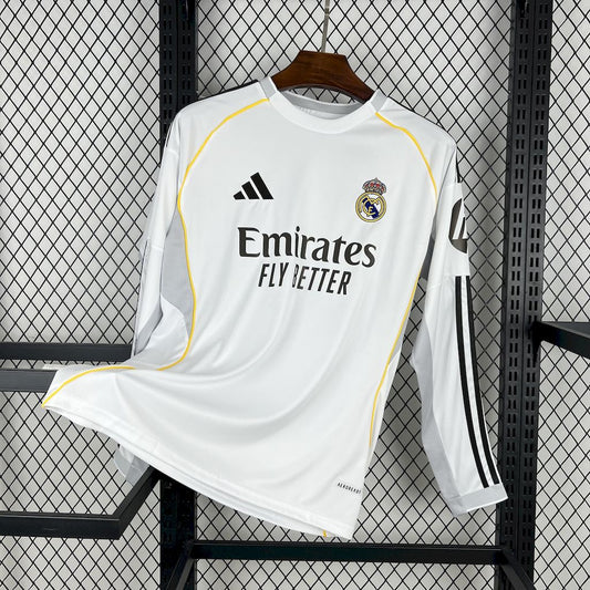 Camiseta Real Madrid Manga Larga Local 2025/26 Versión Fan