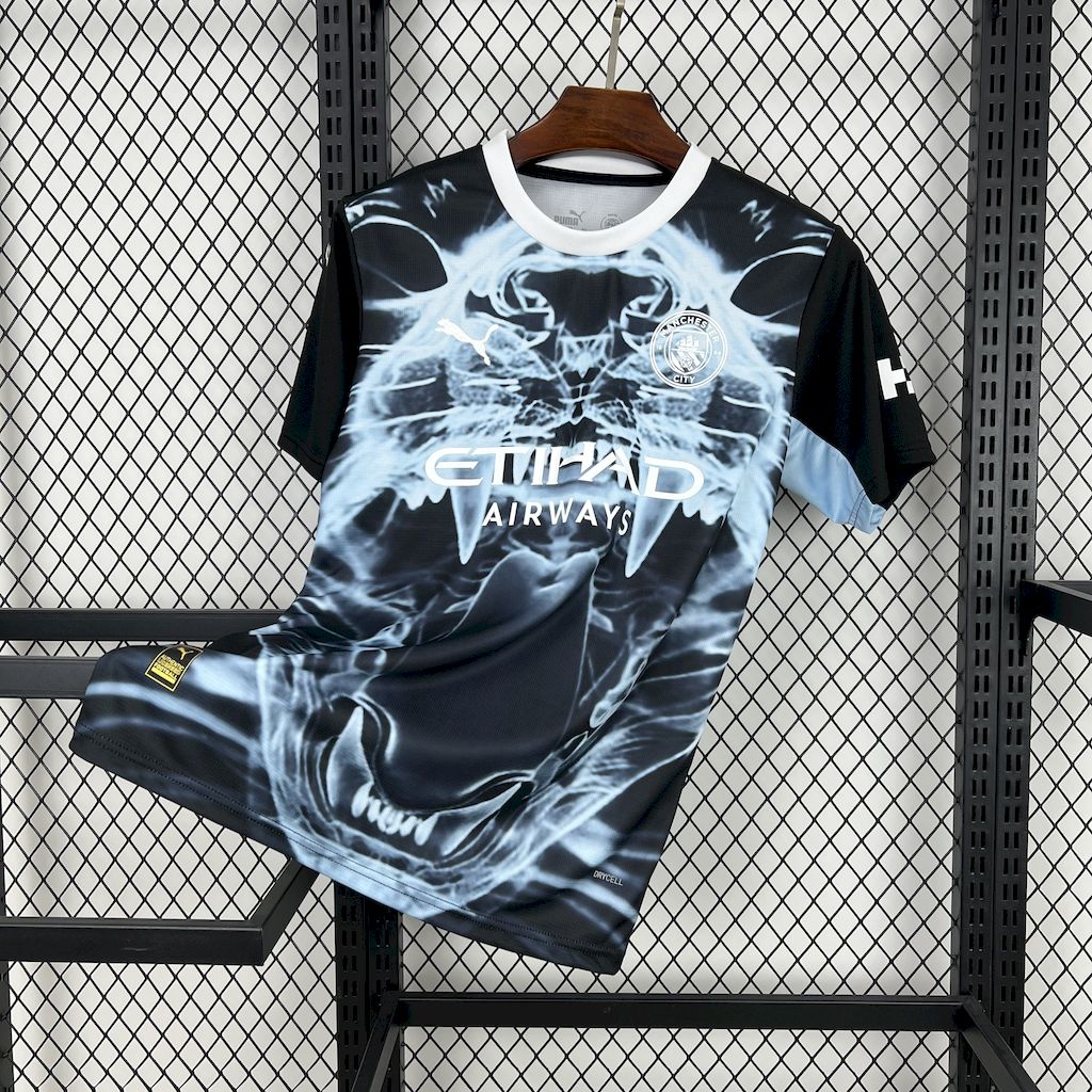 Camiseta Manchester City Edición Especial Negro y Azul 2025/26 Versión Fan