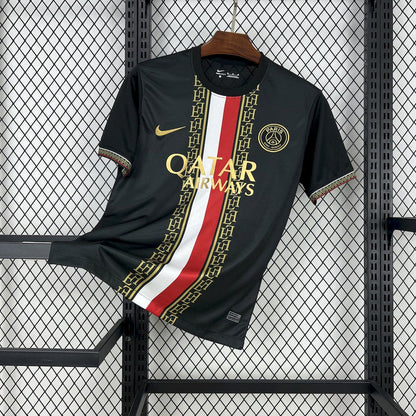Camiseta Paris Saint-Germain "Negro y Dorado" 2025/26 Versión Fan
