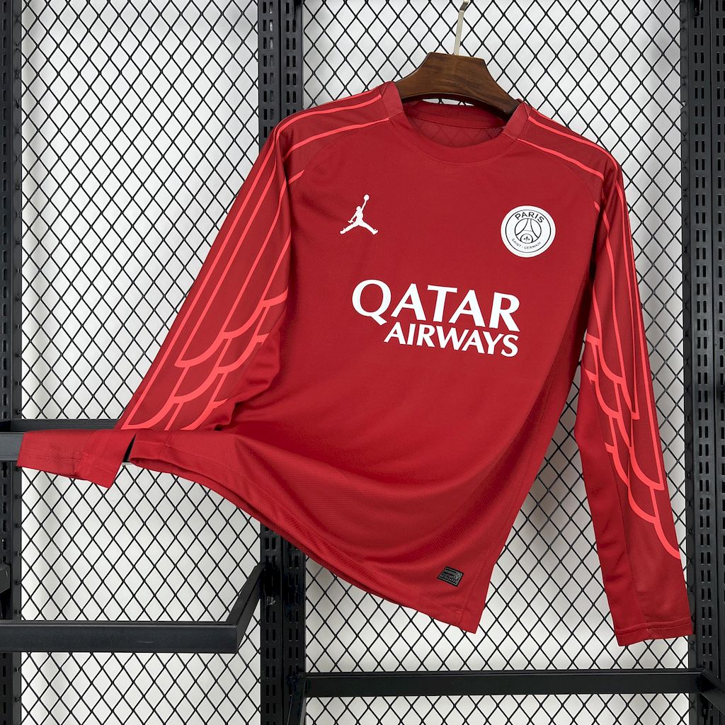 Camiseta Paris Saint-Germain Portero Rojo 2025/26 Manga Larga Versión Fan