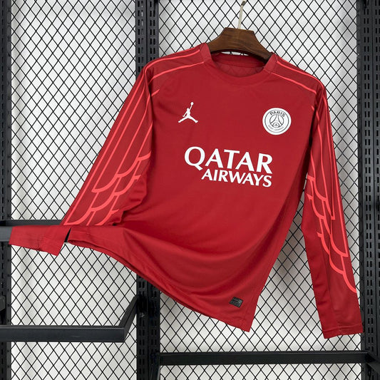 Camiseta Paris Saint-Germain Portero Rojo 2025/26 Manga Larga Versión Fan