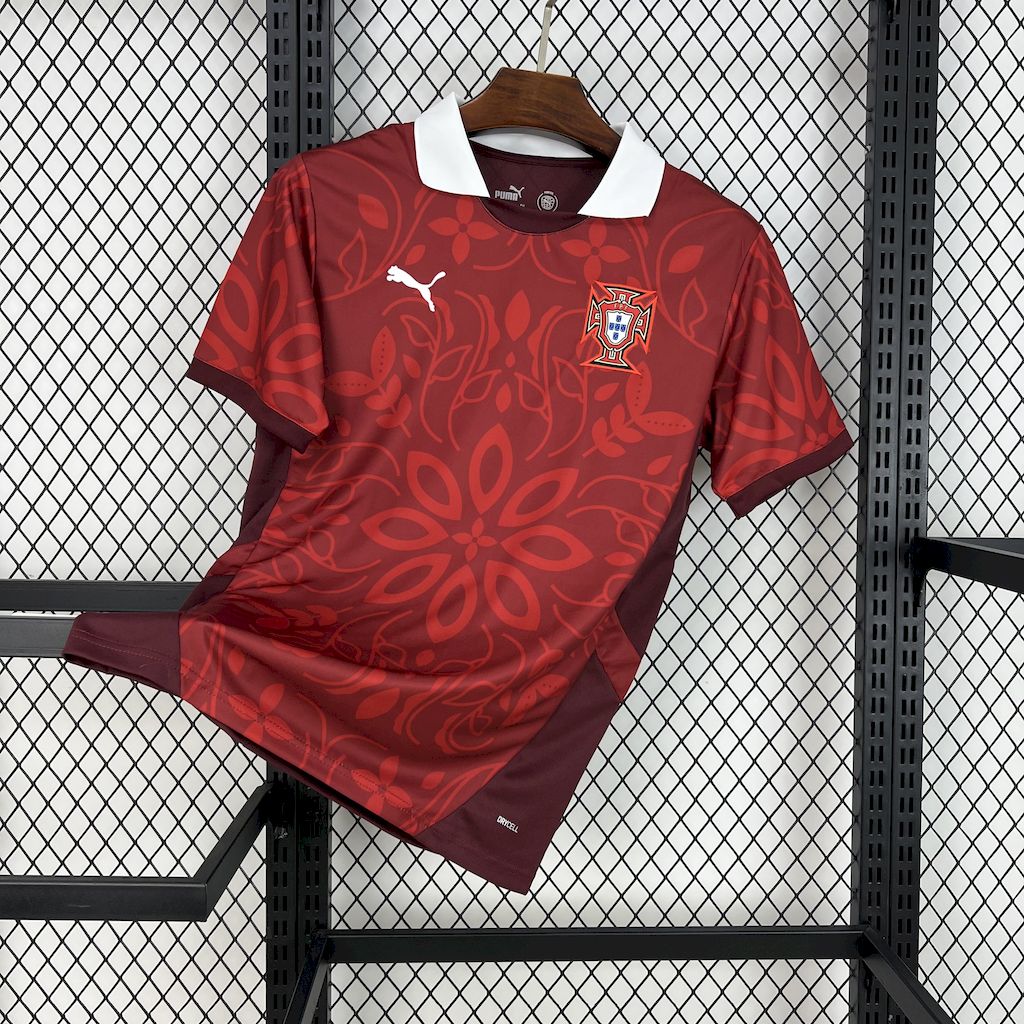 Camiseta Portugal Entrenamiento Rojo 2025 Versión Fan