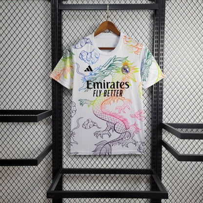 Camiseta Real Madrid Edición Especial Blanco "Dragón-Arcoíris" 2024/25 Versión Fan