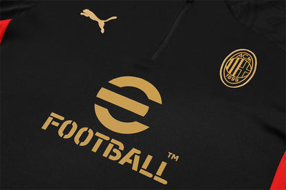 Buzo Completo AC Milán Negro Dorado