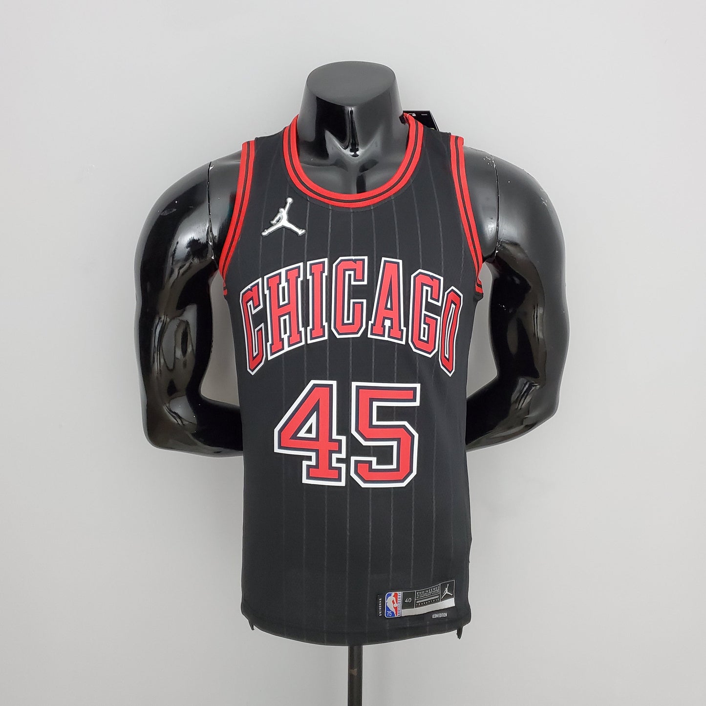 Camiseta Chicago Bulls Jordan Negra NBA 75 Aniversario