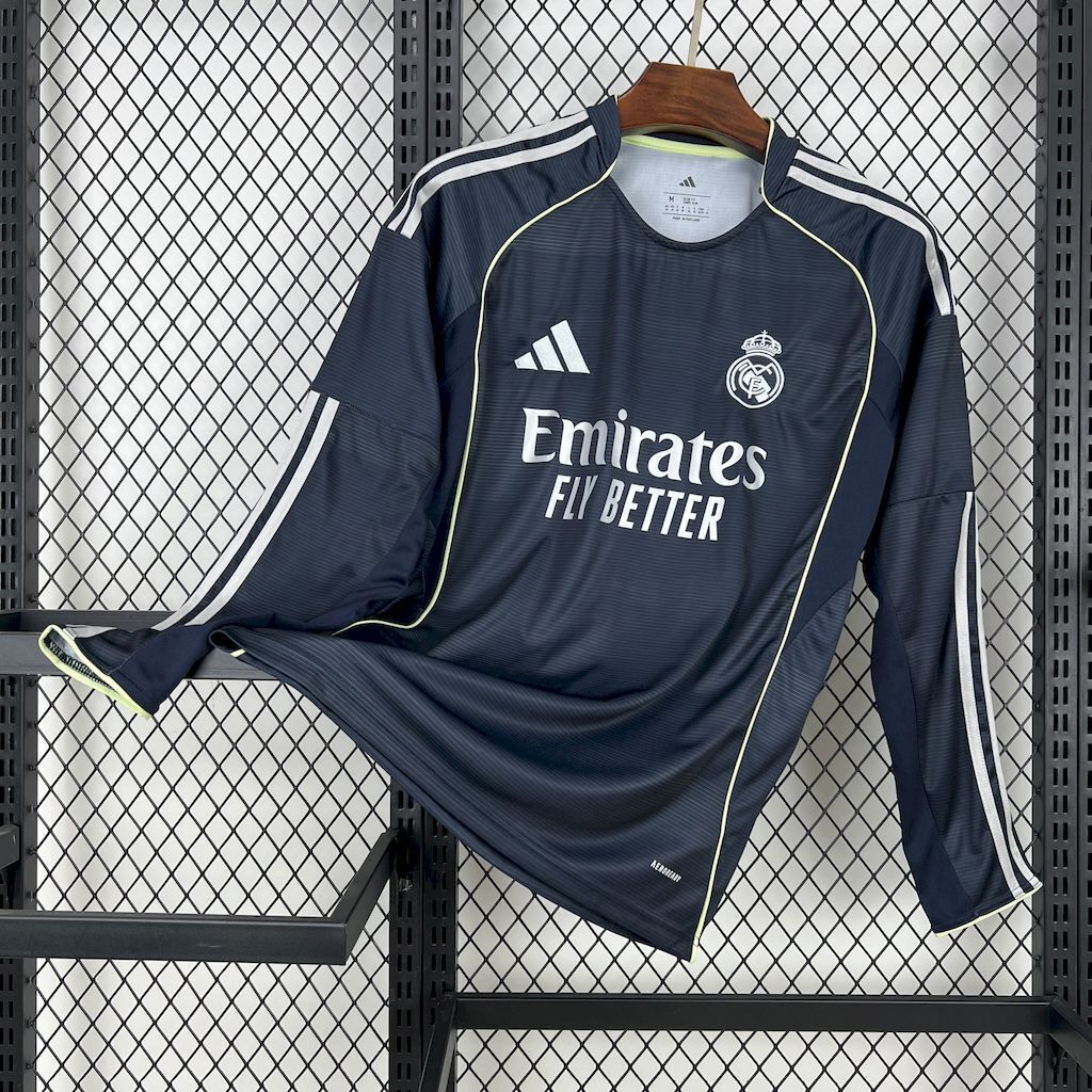 Camiseta Real Madrid Manga Larga Visita 2025/26 Versión Fan
