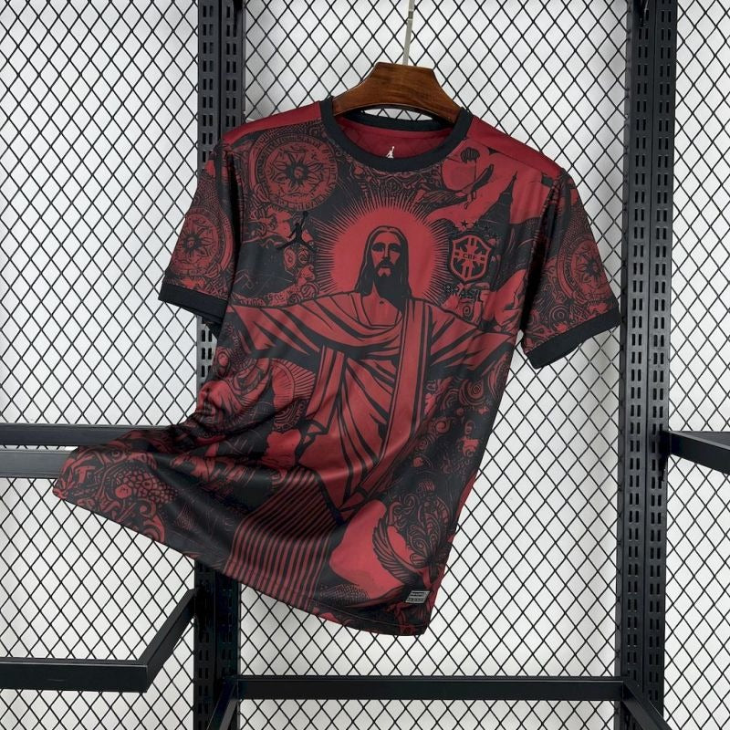 Camiseta Brasil "Jordan Rojo y Negro" 2025/26 Versión Fan