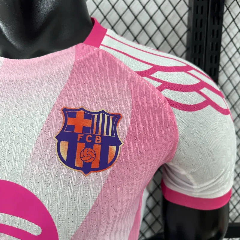 Camiseta FC Barcelona Edición Especial Blanca y Rosada 2025/26 Versión Jugador