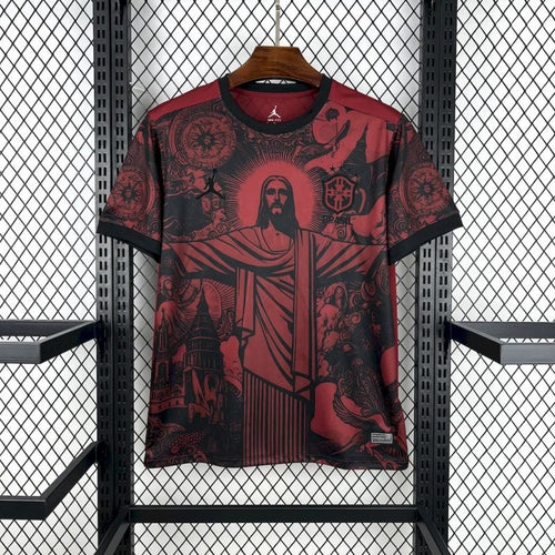 Camiseta Brasil "Jordan Rojo y Negro" 2025/26 Versión Fan