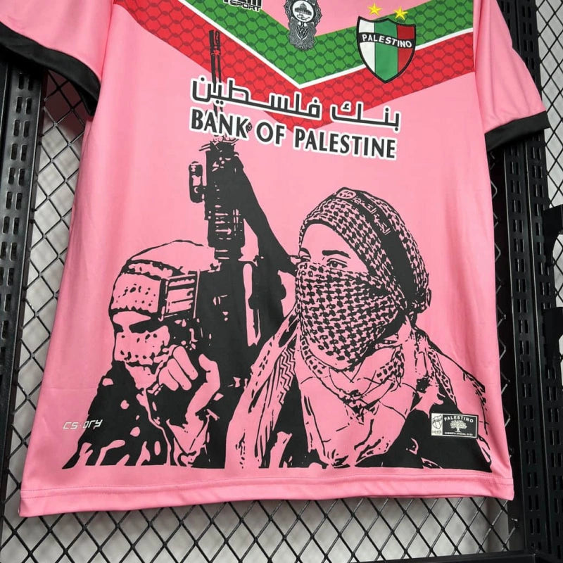 Camiseta Palestino "Graffiti Rosado" 2024/25 Versión Fan