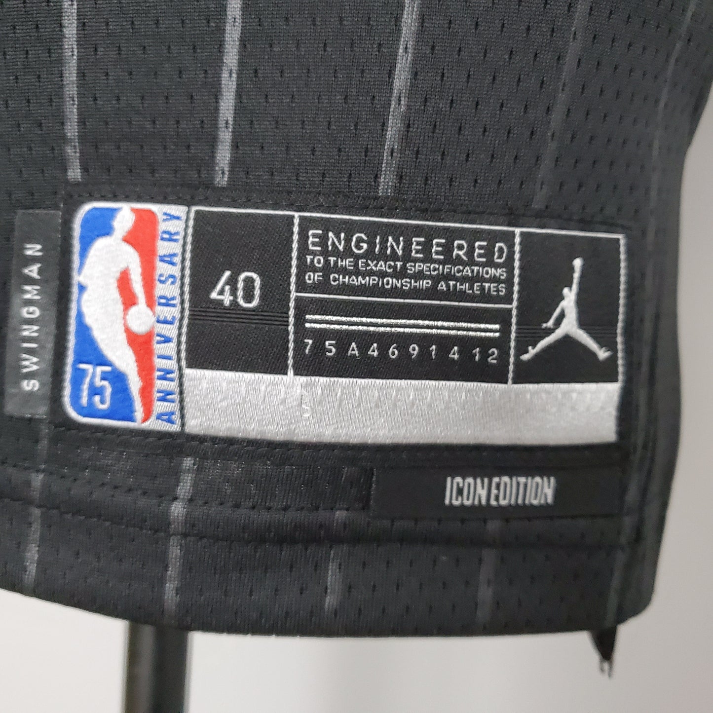 Camiseta Chicago Bulls Jordan Negra NBA 75 Aniversario