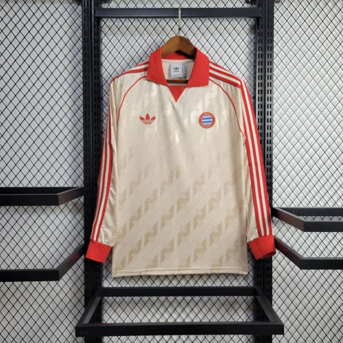 Camiseta Bayern Munich Edición Retro 2024/25 Versión Fan Manga Larga
