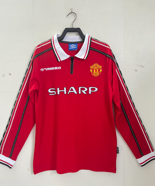 Camiseta Manchester United Retro Local Manga Larga 1998/99