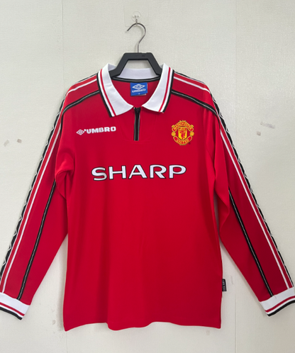 Camiseta Manchester United Retro Local Manga Larga 1998/99