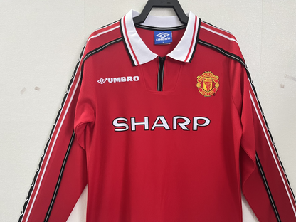 Camiseta Manchester United Retro Local Manga Larga 1998/99