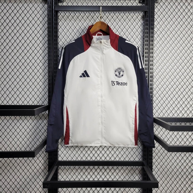 Cortavientos Manchester United Blanco/Burdeos 2023