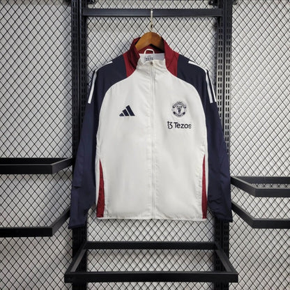 Cortavientos Manchester United Blanco/Burdeos 2023