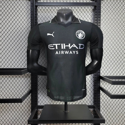 Camiseta Manchester City Visita Black 2025/26 Versión Jugador