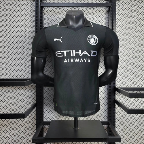 Camiseta Manchester City Visita Black 2025/26 Versión Jugador