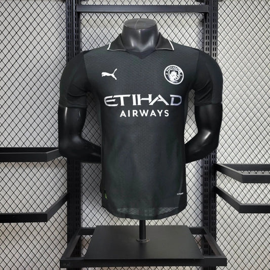 Camiseta Manchester City Visita Black 2025/26 Versión Jugador
